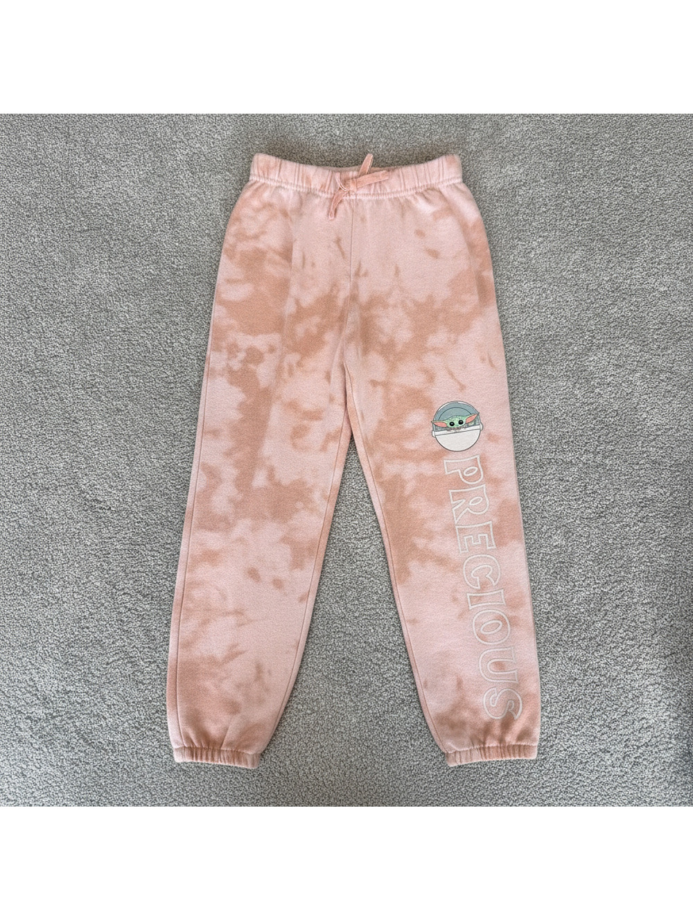 Star Wars Grogu Girls Size Small 6X Pink Tie Dye Jogger Sweatpants